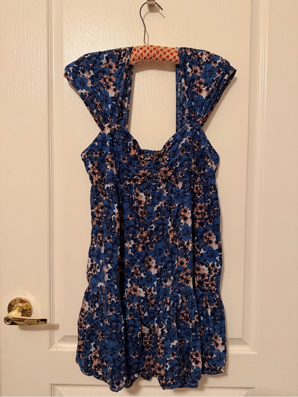 Free People Blue Floral High-Low Dress